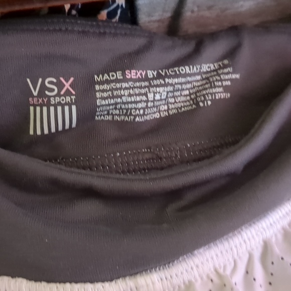 VICTORIA’S SECRET VSX Women’s Sexy Sport Athletic Shorts in White/Charcoal - Picture 3 of 4